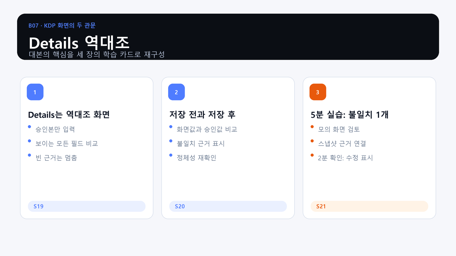 Details 역대조 학습 지도